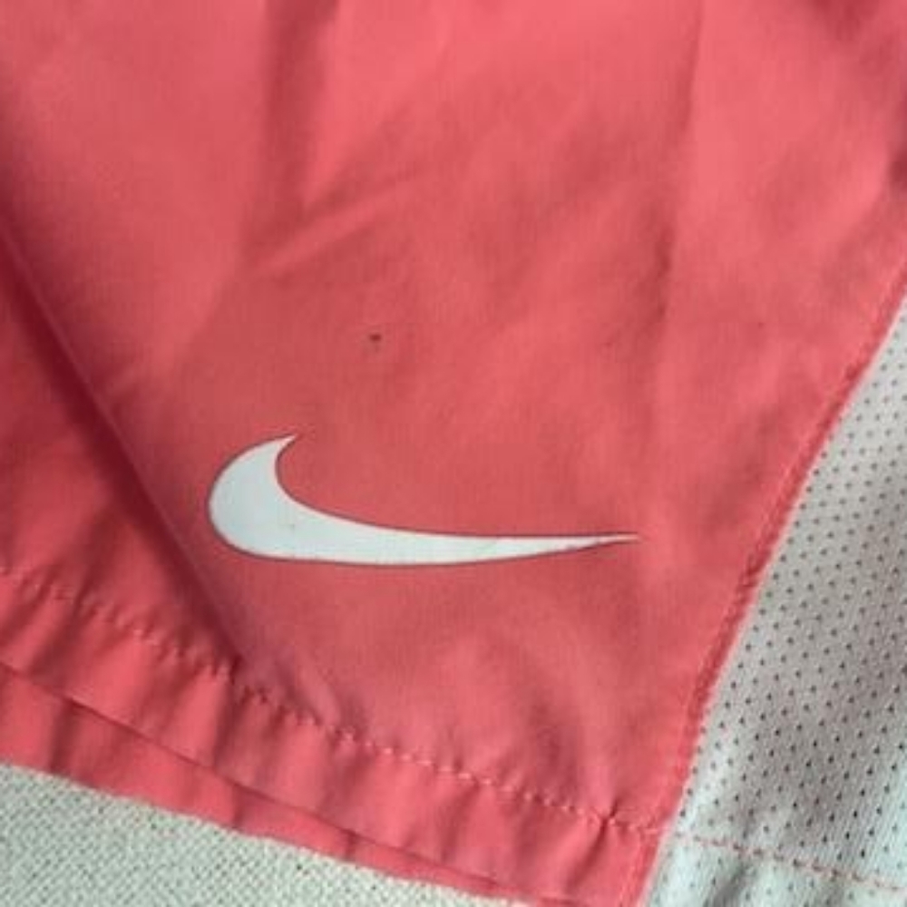 Nike dry fit Girls Athletic Running shorts size medium pink white S-1 - Picture 3 of 4
